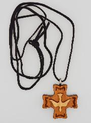Pendentif Croix de Confirmation en Bois - Saint Esprit
