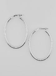 Créoles Ovales en Argent 925 Rhodié - 36mm