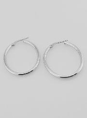 Créoles Ovales en Argent 925 Rhodié - 36mm
