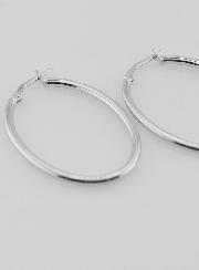 Créoles Ovales en Argent 925 Rhodié - 36mm