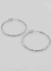 Créoles Ajourées Croisillons 40mm - Argent 925 Rhodié