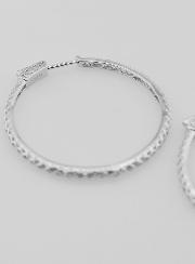 Créoles Ajourées Croisillons 40mm - Argent 925 Rhodié