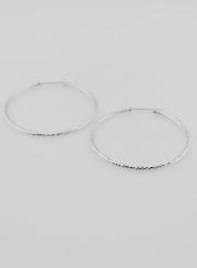 Créoles Torsadées en Argent 925 Rhodié - 40mm