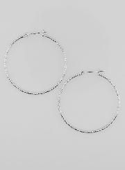Créoles Martelées en Argent 925 Rhodié - 40mm