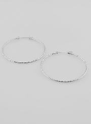 Créoles Martelées en Argent 925 Rhodié - 40mm