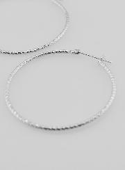 Créoles Martelées en Argent 925 Rhodié - 40mm