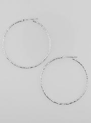 Créoles Martelées en Argent 925 Rhodié - 50mm