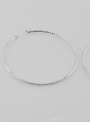 Créoles Martelées en Argent 925 Rhodié - 50mm