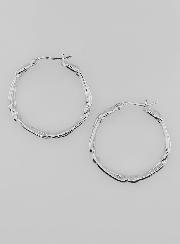 Créoles Maille Cheval en Argent Rhodié 925 - 30mm