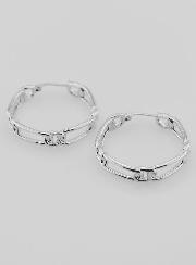 Créoles Maille Cheval en Argent Rhodié 925 - 30mm