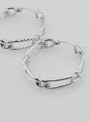 Créoles Maille Cheval en Argent Rhodié 925 - 30mm