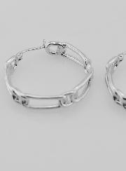 Créoles Maille Cheval en Argent Rhodié 925 - 30mm