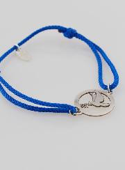 Bracelet Argent et Corde Bleue - Esprit Saint