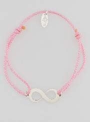 Bracelet Argent et Corde Rose - Infini