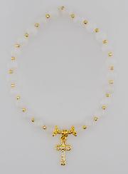 Bracelet en Pierre de Lune & Croix - 6mm