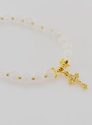 Bracelet Avec Croix - Pierre de Lune 6mm
