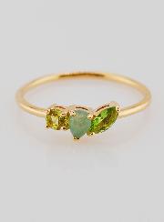 Bague Plaqué Or & Aventurine - Taille 54