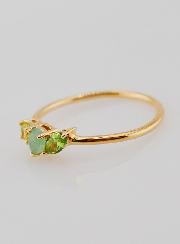 Bague Plaqué Or & Aventurine - Taille 54