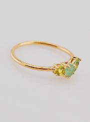 Bague Plaqué Or & Aventurine - Taille 54