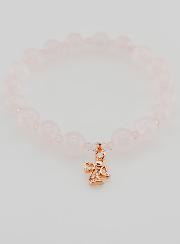 Bracelet en Quartz Rose 8mm & Ange Strass