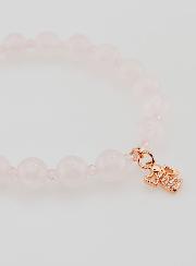 Bracelet en Quartz Rose 8mm & Ange Strass