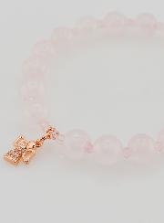 Bracelet en Quartz Rose 8mm & Ange Strass