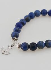 Bracelet en Sodalite 8mm & Pampille Ancre