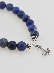 Bracelet en Sodalite 8mm & Pampille Ancre
