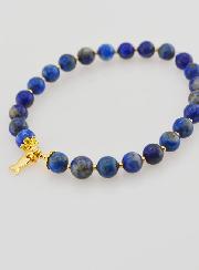 Bracelet en Lapis-Lazuli 6mm & Pampille Poisson