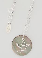 Collier Religieux Colombe Argent & Nacre Noire
