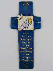 Croix de Baptême Fille & Prière en Emaux du Liban