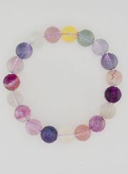 Bracelet en Pierre Naturelle de Fluorite Multicolore AA - 10mm