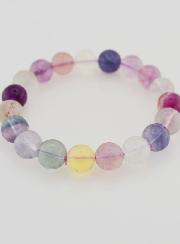 Bracelet en Pierre Naturelle de Fluorite Multicolore AA - 10mm
