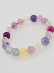 Bracelet en Pierre Naturelle de Fluorite Multicolore AA - 10mm