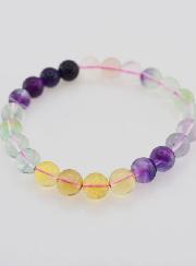 Bracelet en Pierre Naturelle de Fluorite Multicolore AA - 8mm
