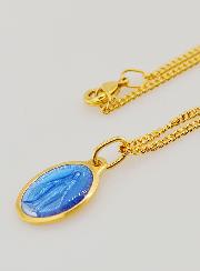 Médaille Miraculeuse Bleue & Chaîne 45cm