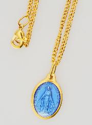 Médaille Miraculeuse Bleue & Chaîne 45cm