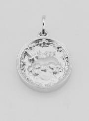 Médaille Argent Sacré Coeur de Marie - 19mm