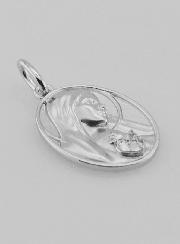 Médaille Argent & Zircon Sacré Coeur de Marie - 19mm