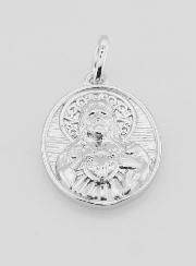 Médaille Argent & Zircon Sacré Coeur de Jésus - 19mm
