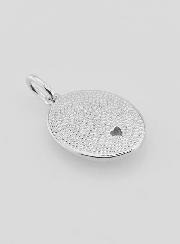 Médaille Argent & Zircon Sacré Coeur de Jésus - 19mm