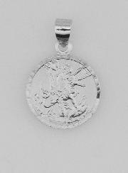 Médaille Saint Michel Archange en Argent Massif - 14mm