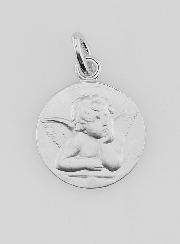 Cadeau de Baptême - Médaille Ange Gardien en Argent 16mm