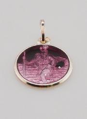 Médaille Saint Christophe en Argent & Email - 15mm
