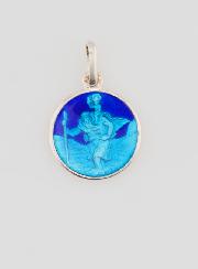 Médaille Saint Christophe en Argent & Email - 13mm
