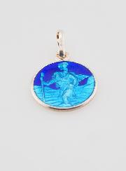 Médaille Saint Christophe en Argent & Email - 13mm