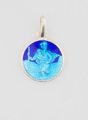 Médaille Saint Christophe en Argent & Email - 12mm