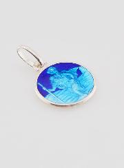 Médaille Saint Christophe en Argent & Email - 12mm
