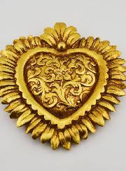 Ex Voto Mural Coeur Floral - 16cm
