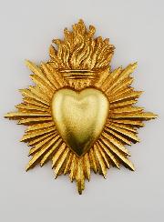 Ex Voto Mural Coeur Rayonnant - 17cm